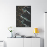 Dark Biophilic Coastal Wave Composition Wall Art & Canvas Print