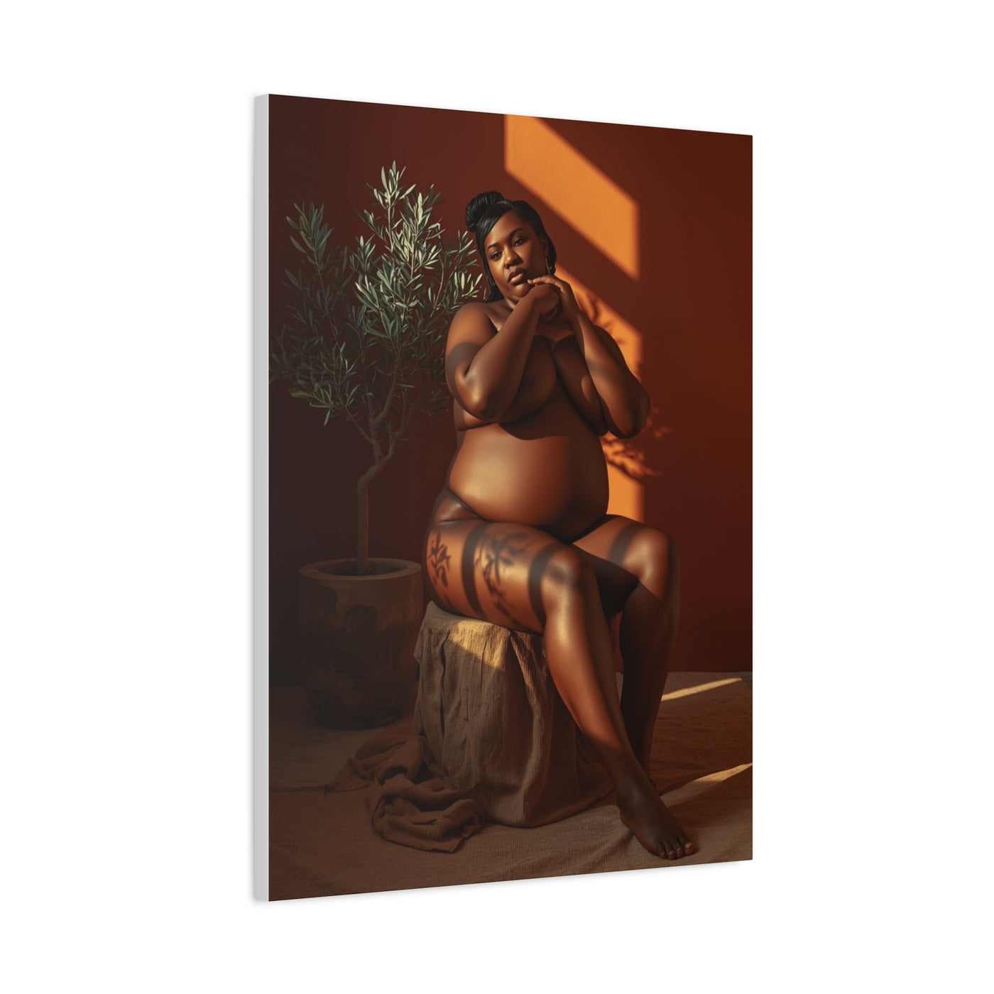 Body Positive Seated Figure Study Wall Art & Canvas Print