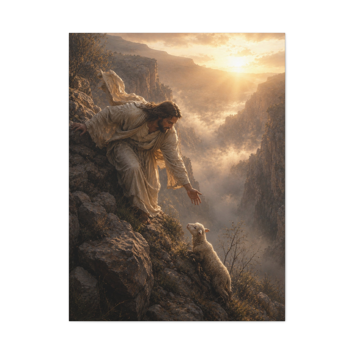 Leaves the 99 Sunrise Rescue Scripture Wall Art & Canvas Print