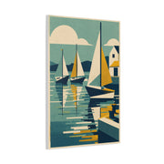 Geometric Harbor Sailboats Wall Art & Canvas Print