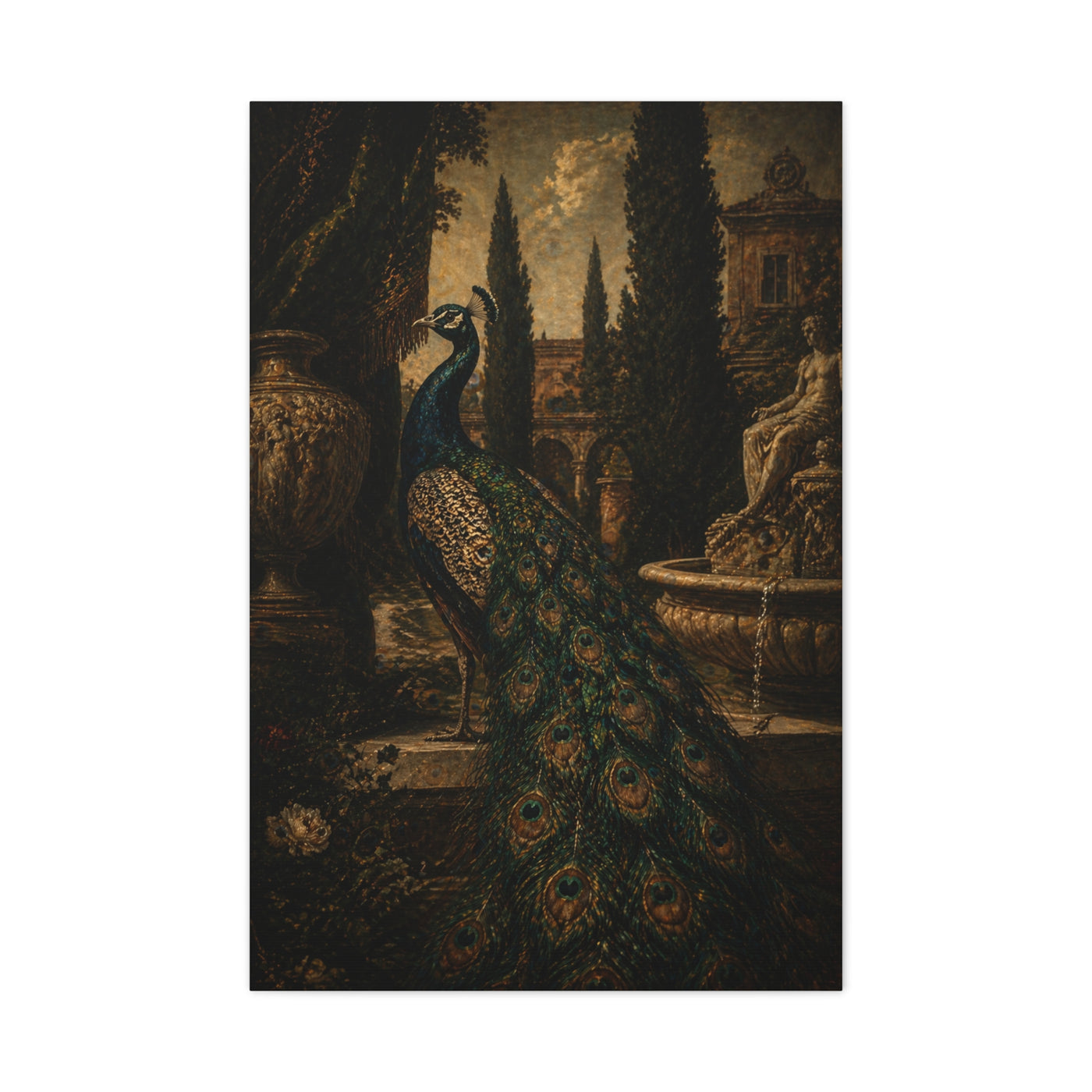 Renaissance Garden Peacock Wall Art & Canvas Print