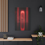 Minimal Crimson Architectural Corridor Wall Art & Canvas Print