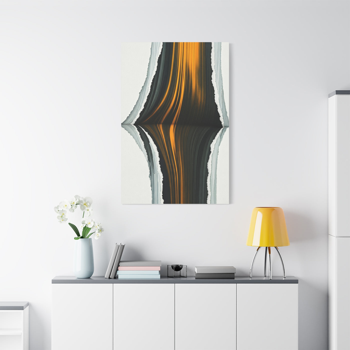Vertical Gold Reflection Abstract Wall Art & Canvas Prints