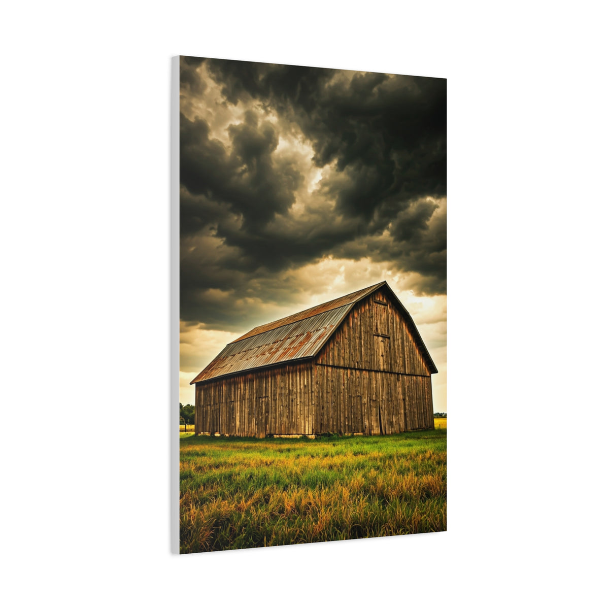 Weathered Barn Under Gathering Storm Wall Art & Canvas Prints