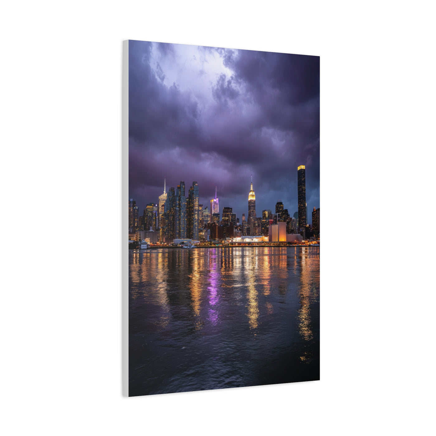 New York Skyline Rainstorm Reflections Wall Art & Canvas Print