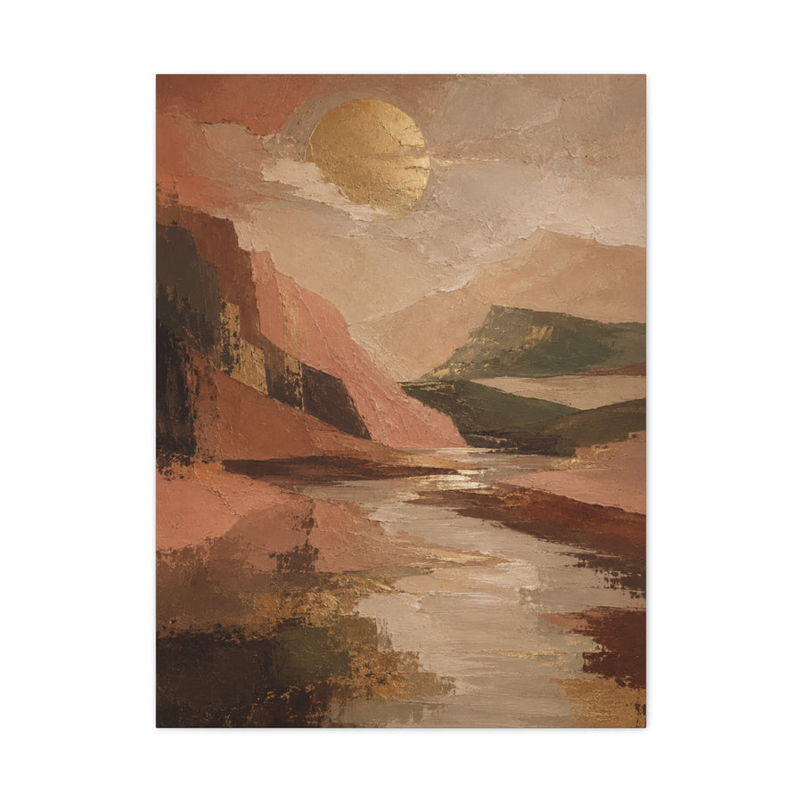 Abstract Earth Landscape Gold Horizon Wall Art & Canvas Print
