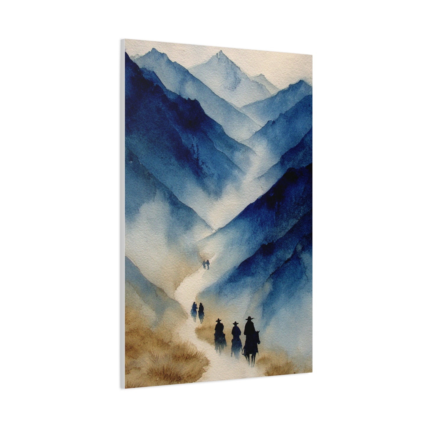 Misty Mountain Riders Watercolor Wall Art & Canvas Print