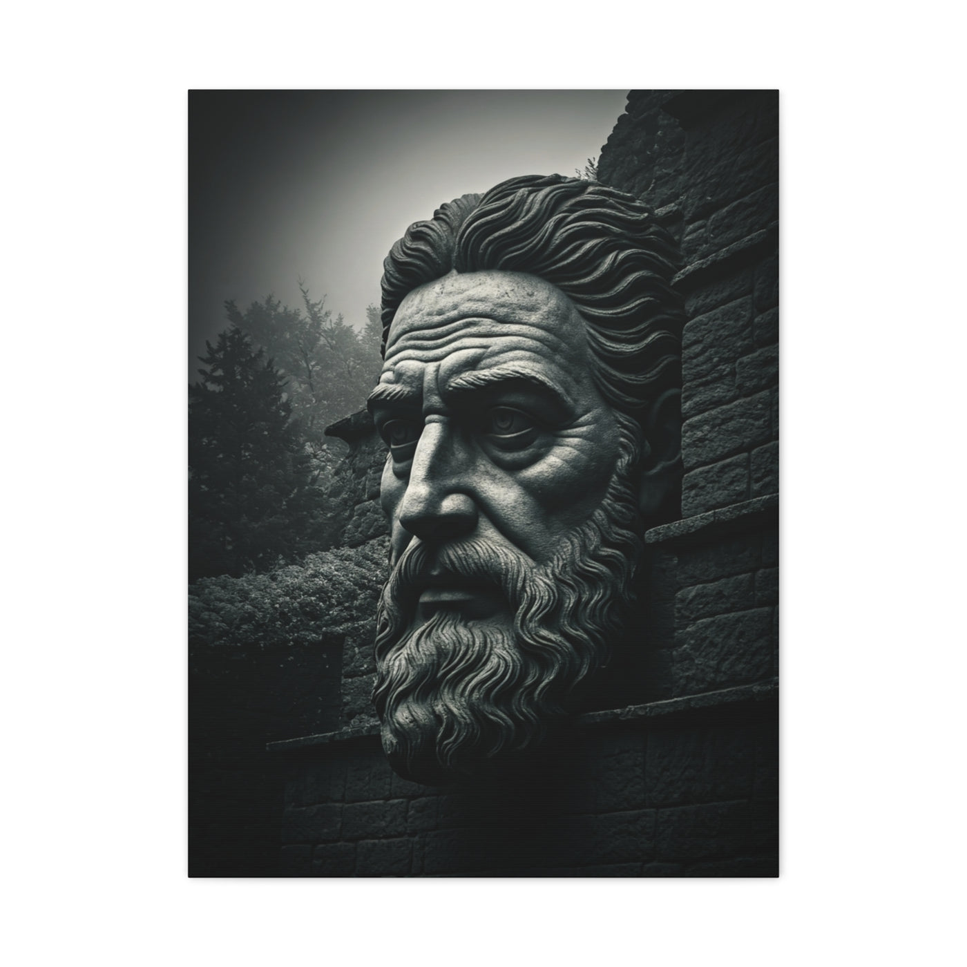 Ancient Stone Philosopher Bust Wall Art & Canvas Prints