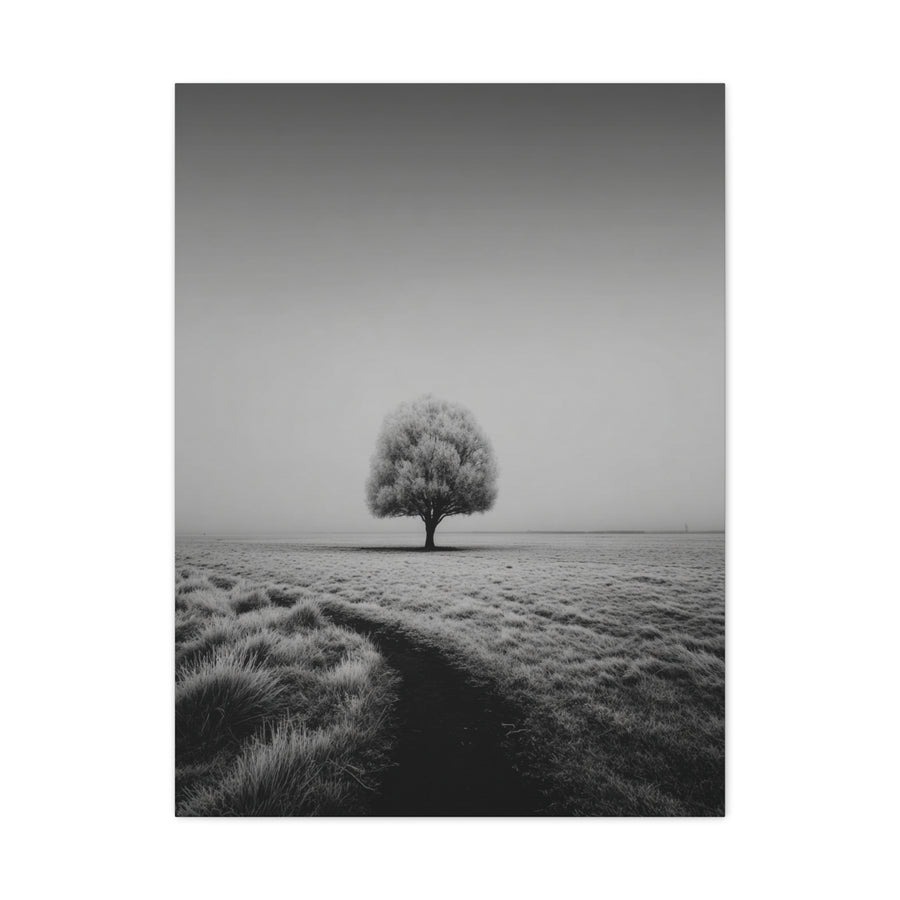 Lone Tree Winter Field Wall Art & Canvas Print