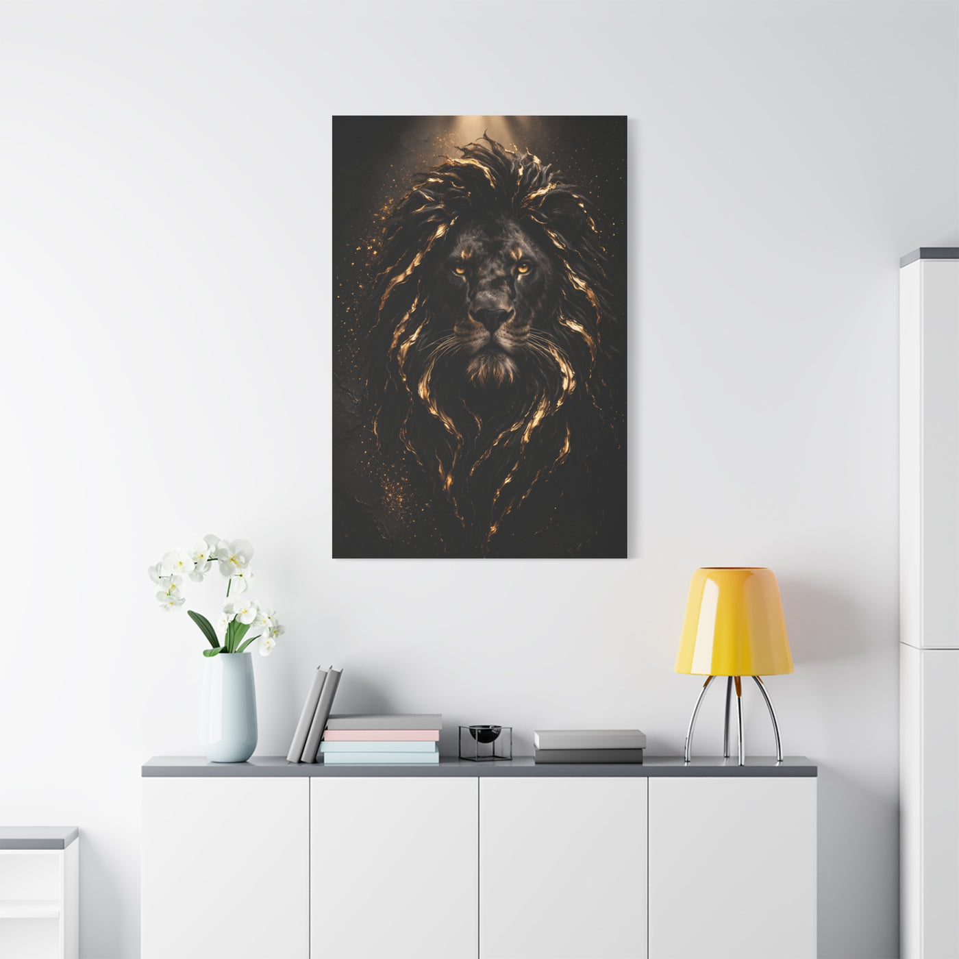 Black & Gold Lion Royal Portrait Wall Art & Canvas Print