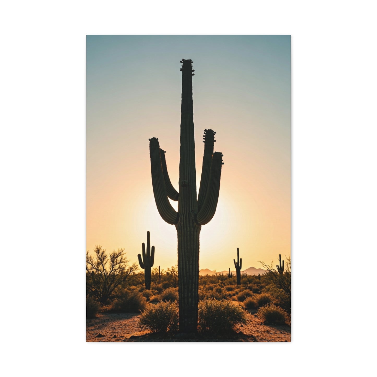 Sunset Saguaro Silhouette Wall Art & Canvas Prints