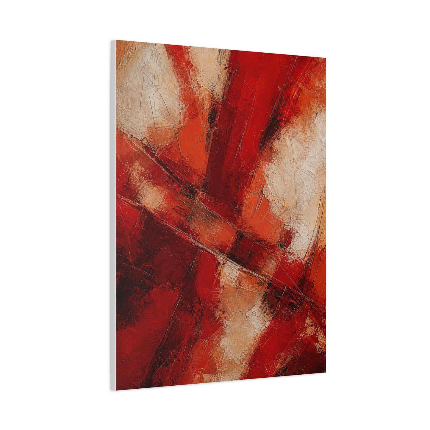 Textured Red Cross Pattern Abstraction Wall Art & Canvas Print
