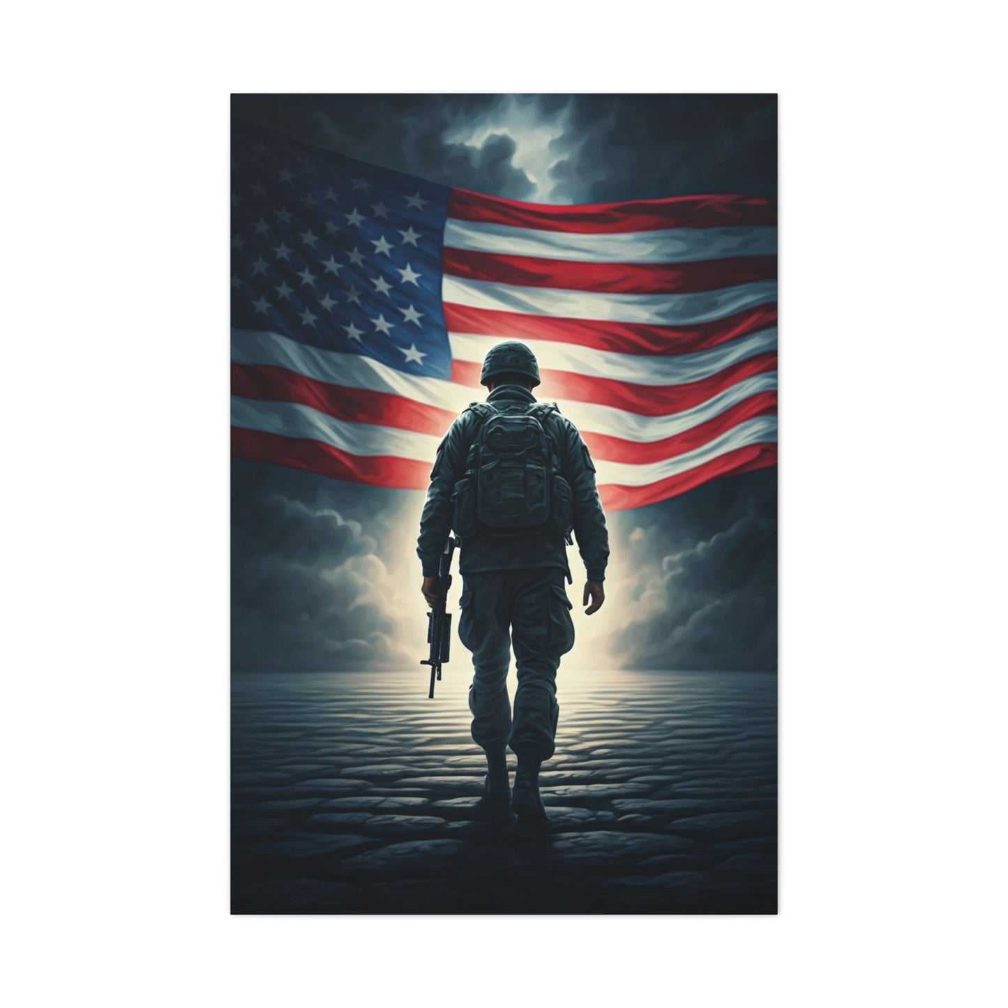 Soldier Standing for Freedom Wall Art & Canvas Prints .