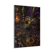 Mardi Gras Mask & Beads Still Life Wall Art & Canvas Print