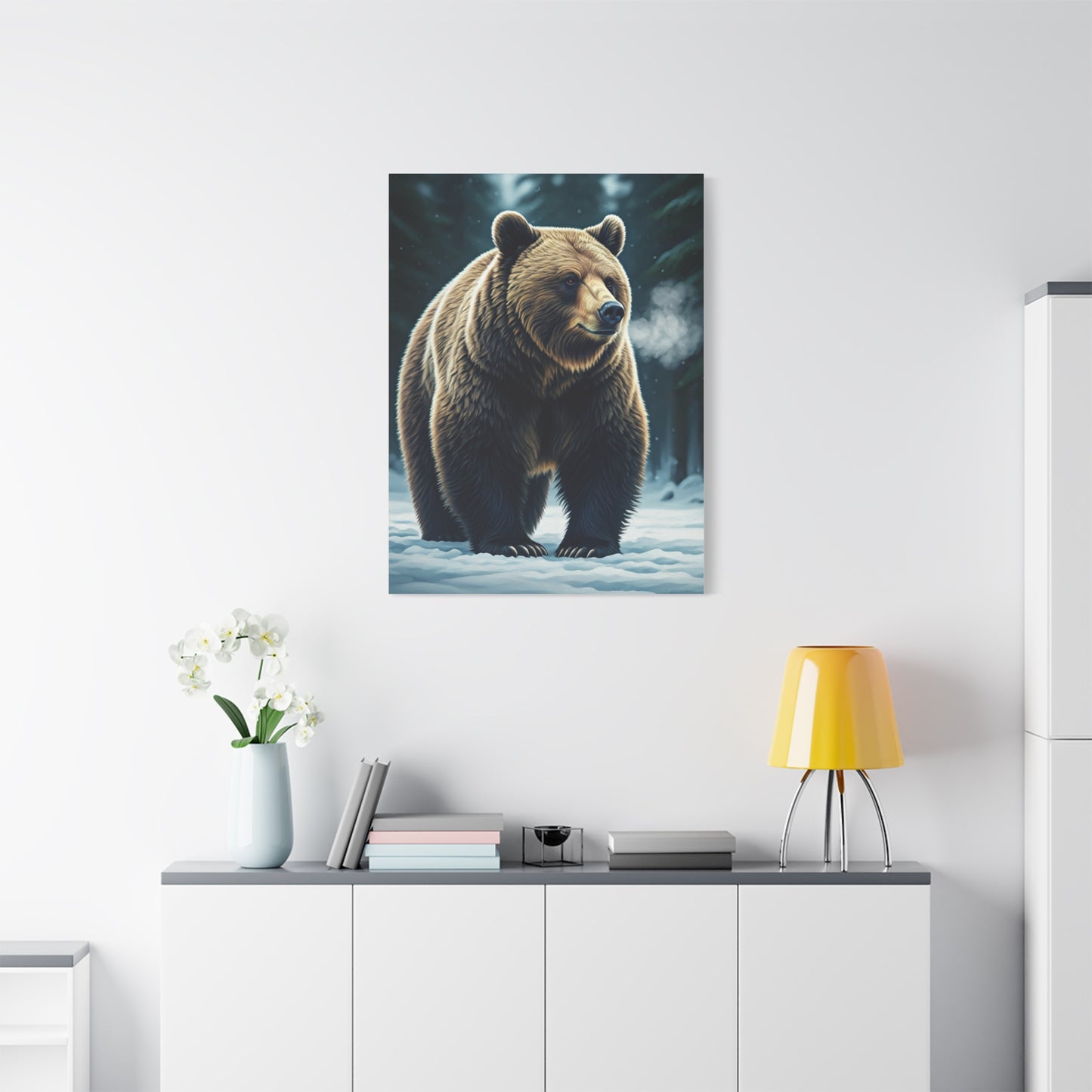 Snowy Landscape Grizzly Bear Wall Art & Canvas Prints