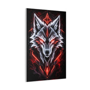 Futuristic Neon Wolf Emblem Geometric Wall Art & Canvas Print