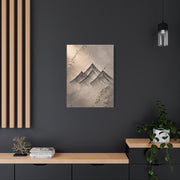 Minimalist Metal-Line Mountain Concept Wall Art & Canvas Print