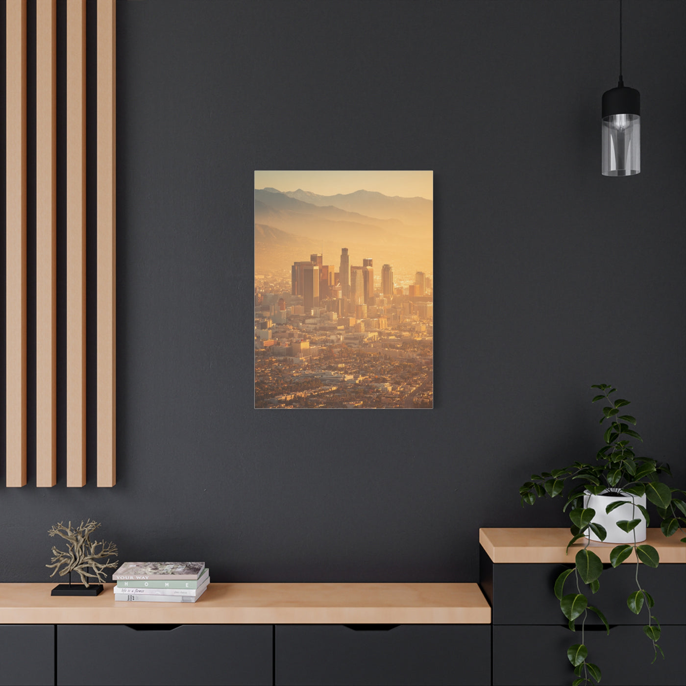 Los Angeles Golden Sunrise Skyline Wall Art & Canvas Print
