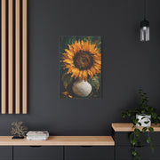Luxury Impasto Sunflower Vase Painting Wall Art & Canvas Print