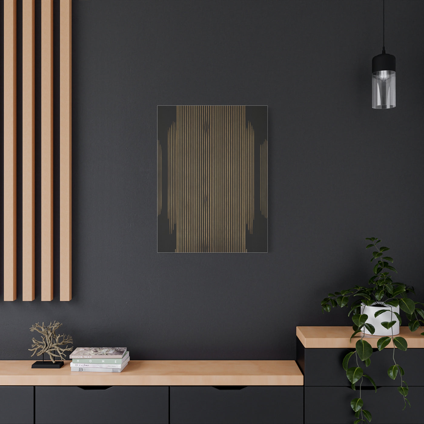 Midnight Gold Column Abstract Wall Art & Canvas Prints