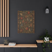 Dark Botanical Pomegranate Heritage Textile Wall Art & Canvas Print