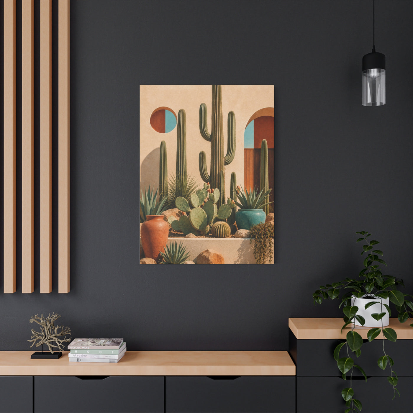 Desert Modern Cactus Garden Southwest Wall Art & Canvas Print