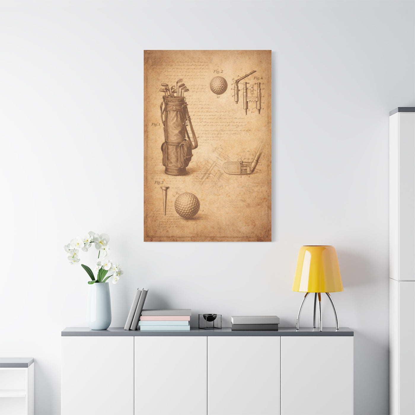 Vintage Golf Equipment Patent Study Wall Art & Canvas Print