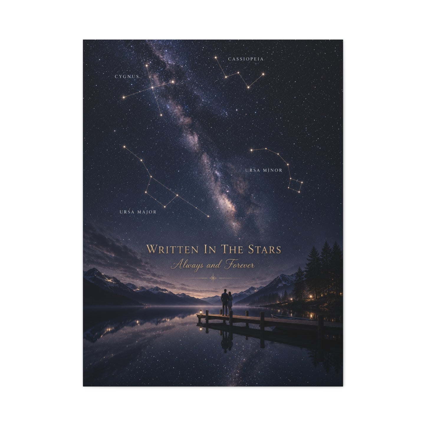 Written in the Stars Celestial Love Quote Wall Art & Canvas Print