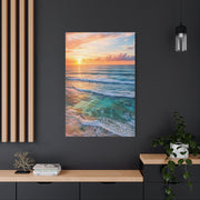 Golden Sunrise Ocean Horizon Scene Wall Art & Canvas Print