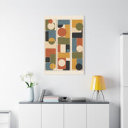 Mid-Century Modern Geometric Triptych Wall Art & Canvas Print