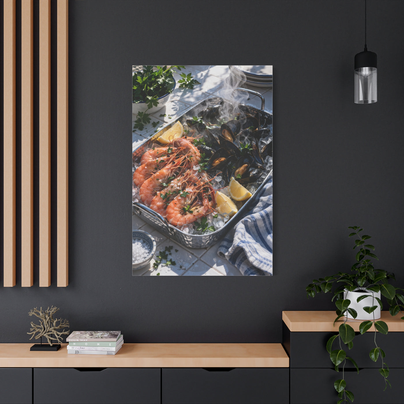 Mediterranean Seafood Kitchen Still Life Wall Art & Canvas Print