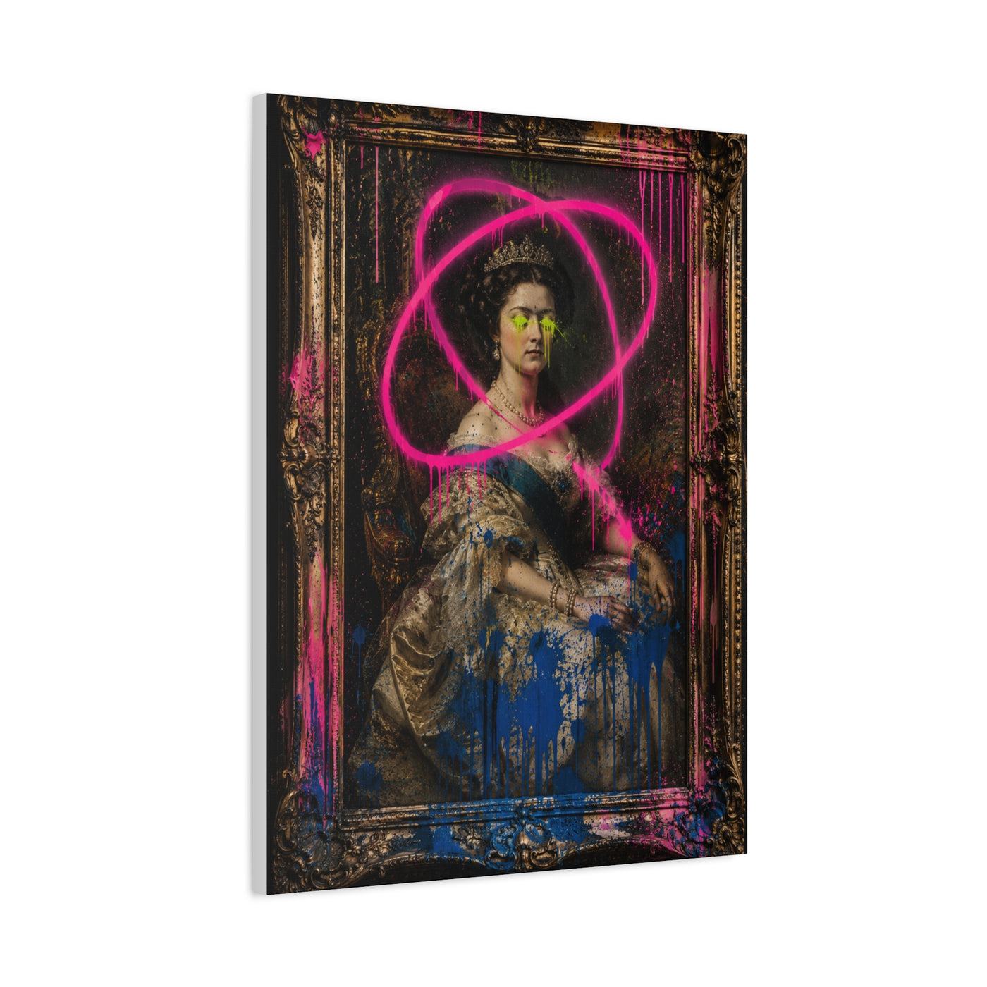 Graffiti Royal Portrait Rebellion Street Wall Art & Canvas Print