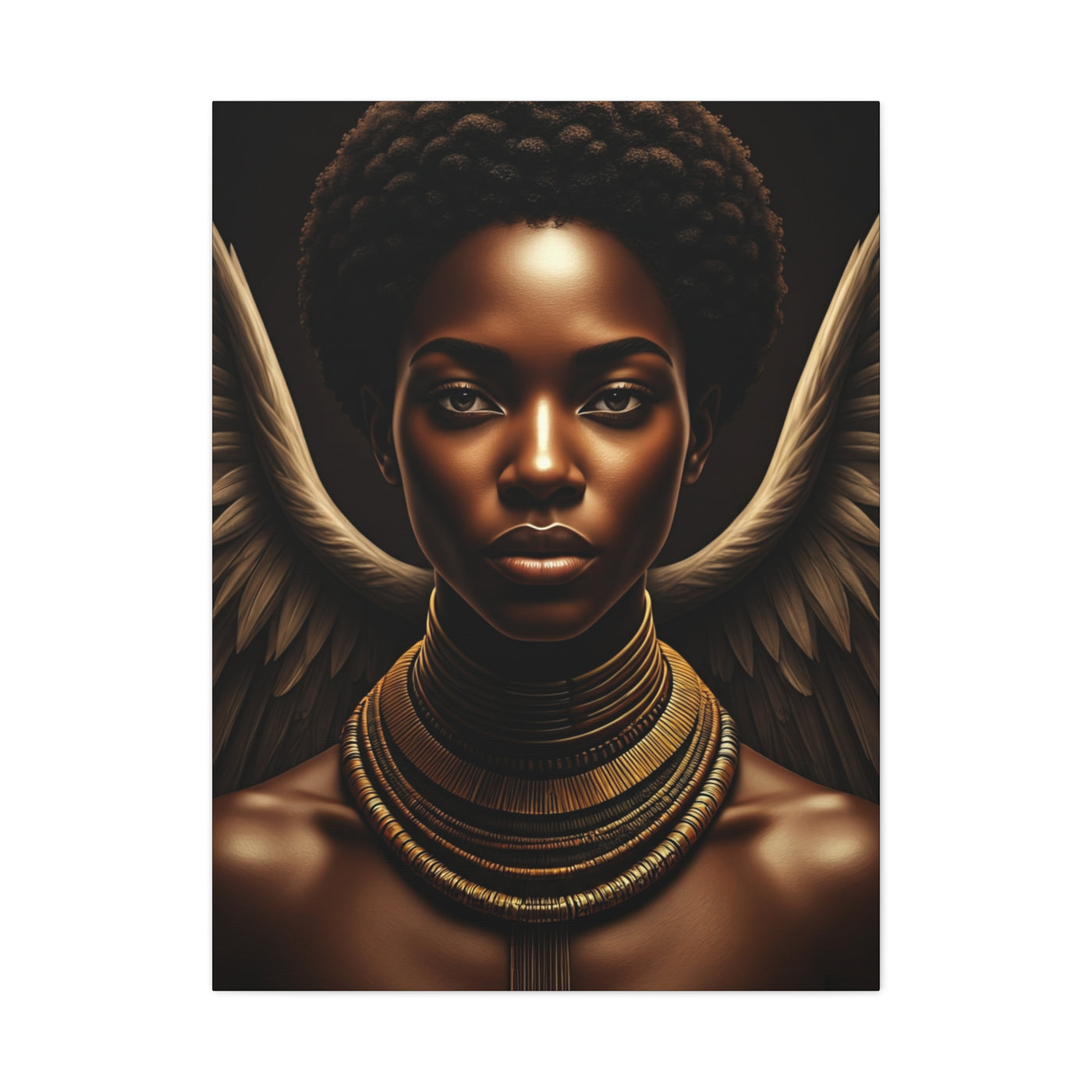 Celestial Queen with Golden Wings Wall Art & Canvas Prints