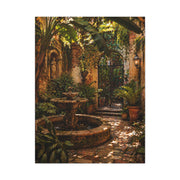 Hidden Courtyard Garden Fountain Wall Art & Canvas Print