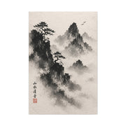 Japanese Sumi-e Misty Peaks Wall Art & Canvas Print