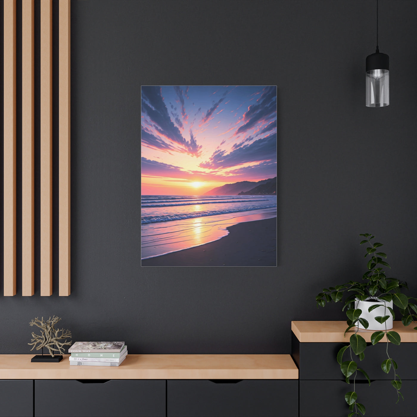 Vibrant Skyburst Seaside Sunset Wall Art & Canvas Prints