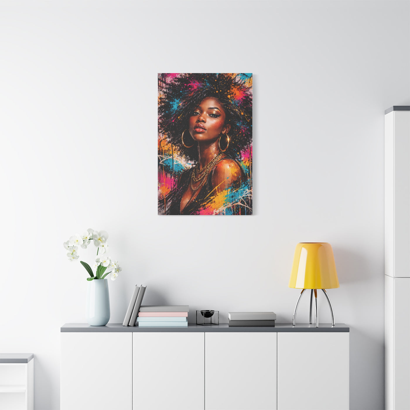 Afrocentric Graffiti-Style Portrait Wall Art & Canvas Print