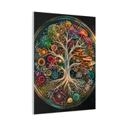 Luminous Bio-Art Fungal Tree Petri Study Wall Art & Canvas Print