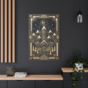 Art Deco Golden Alpine Skyline Wall Art & Canvas Print