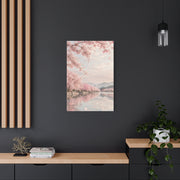 Cherry Blossom Reflection Landscape Wall Art & Canvas Print