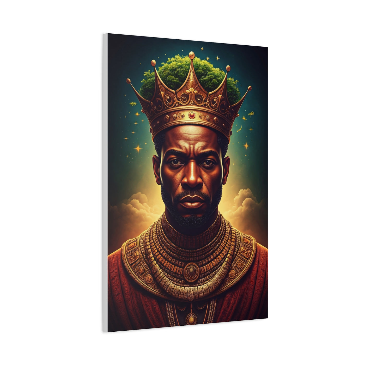Celestial Crowned King Portrait Wall Art & Canvas Prints