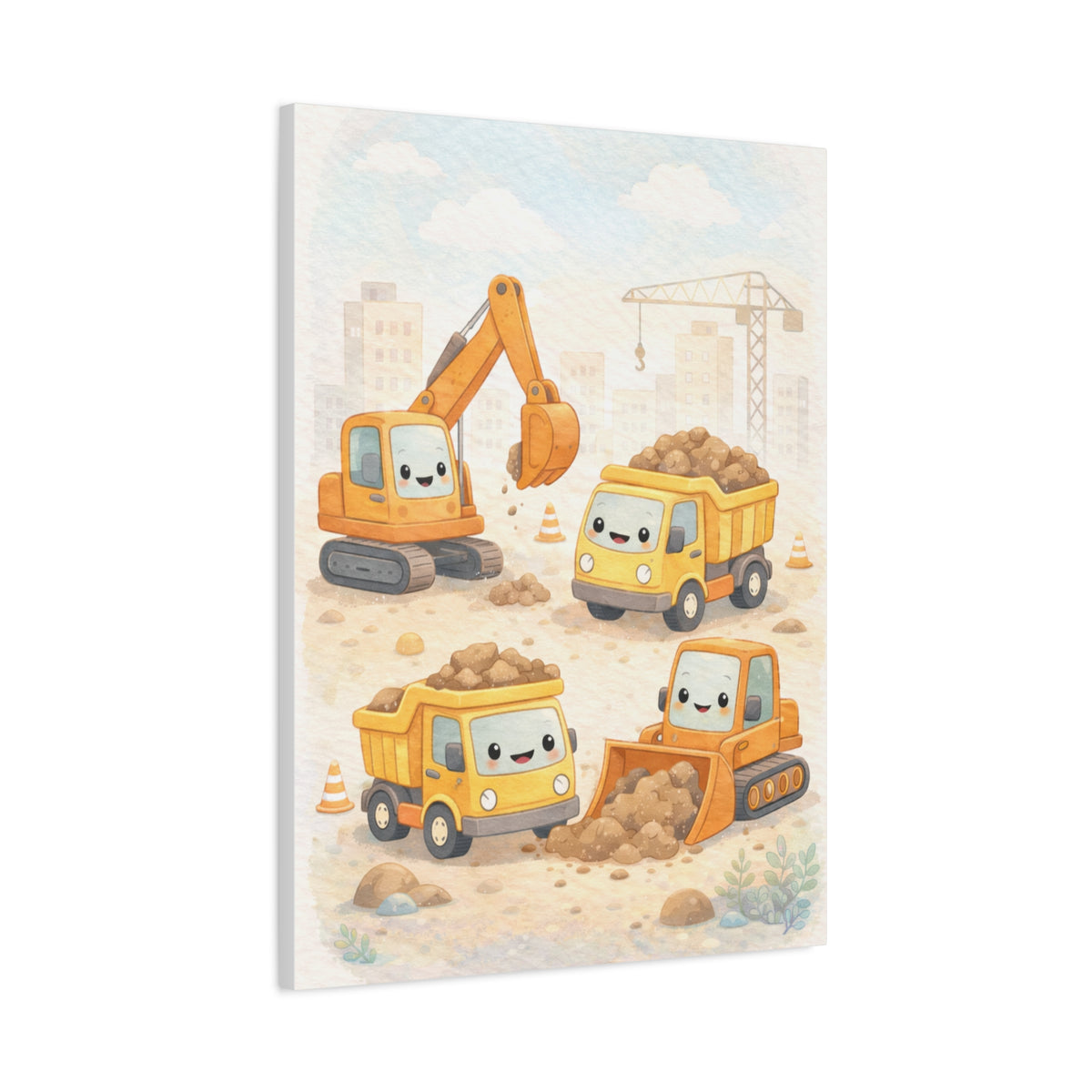 Little Builders Construction City Wall Art & Canvas Print