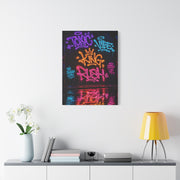 Neon Typography Hustle Street Wall Art & Canvas Print