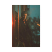 Man Smoking Fire Escape Noir Portrait Wall Art & Canvas Print