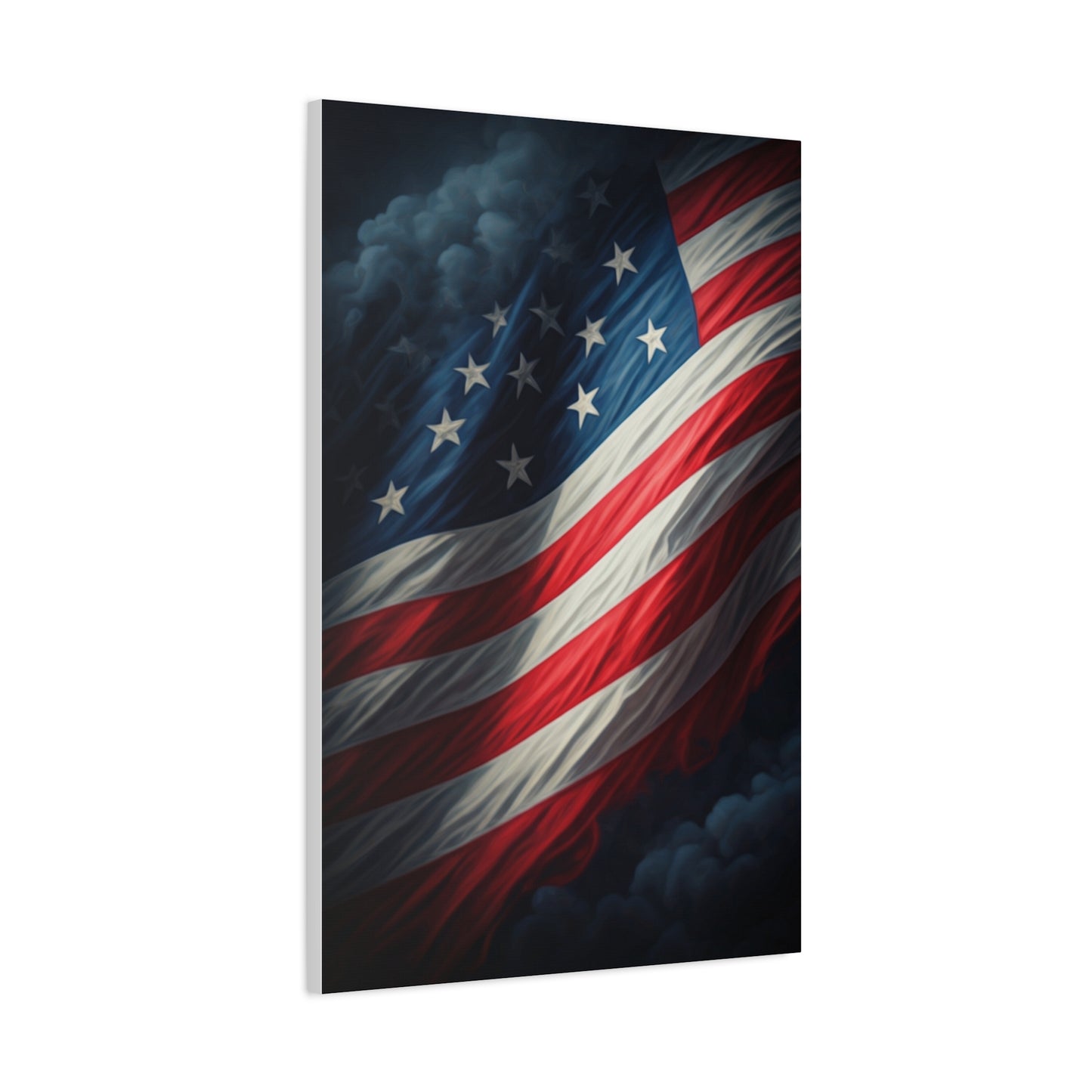Stormlit American Flag Strength Wall Art & Canvas Prints