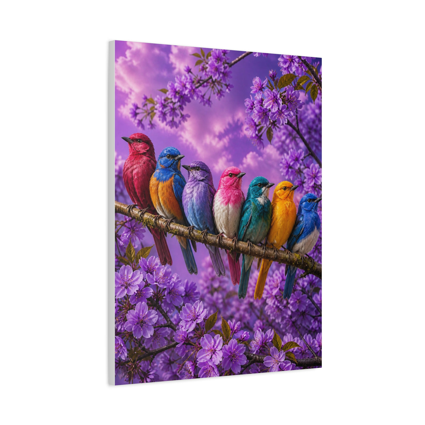 Vibrant Blossom Birds Garden Wall Art & Canvas Print