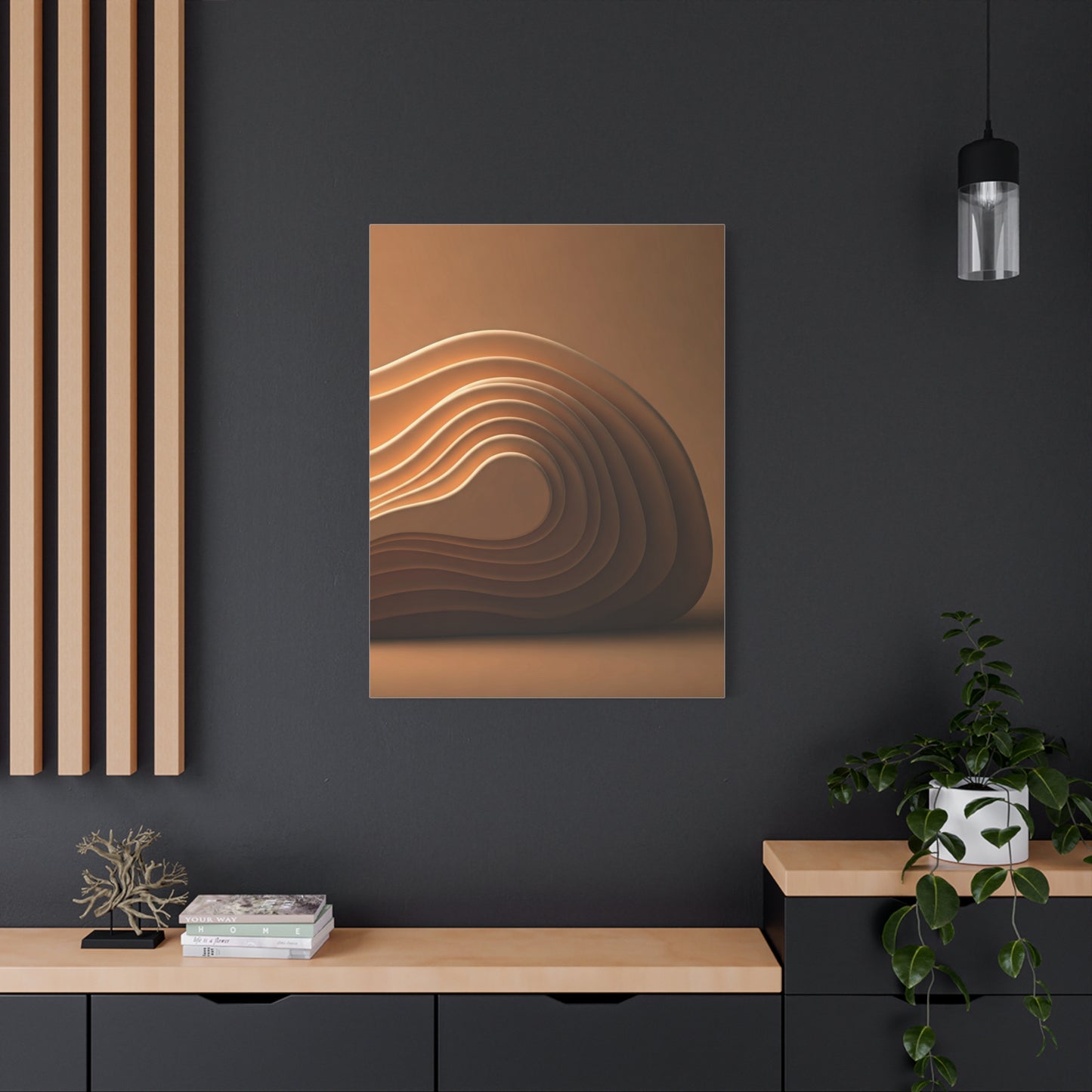 Sculpted Bronze Wave Form Wall Art & Canvas Prints