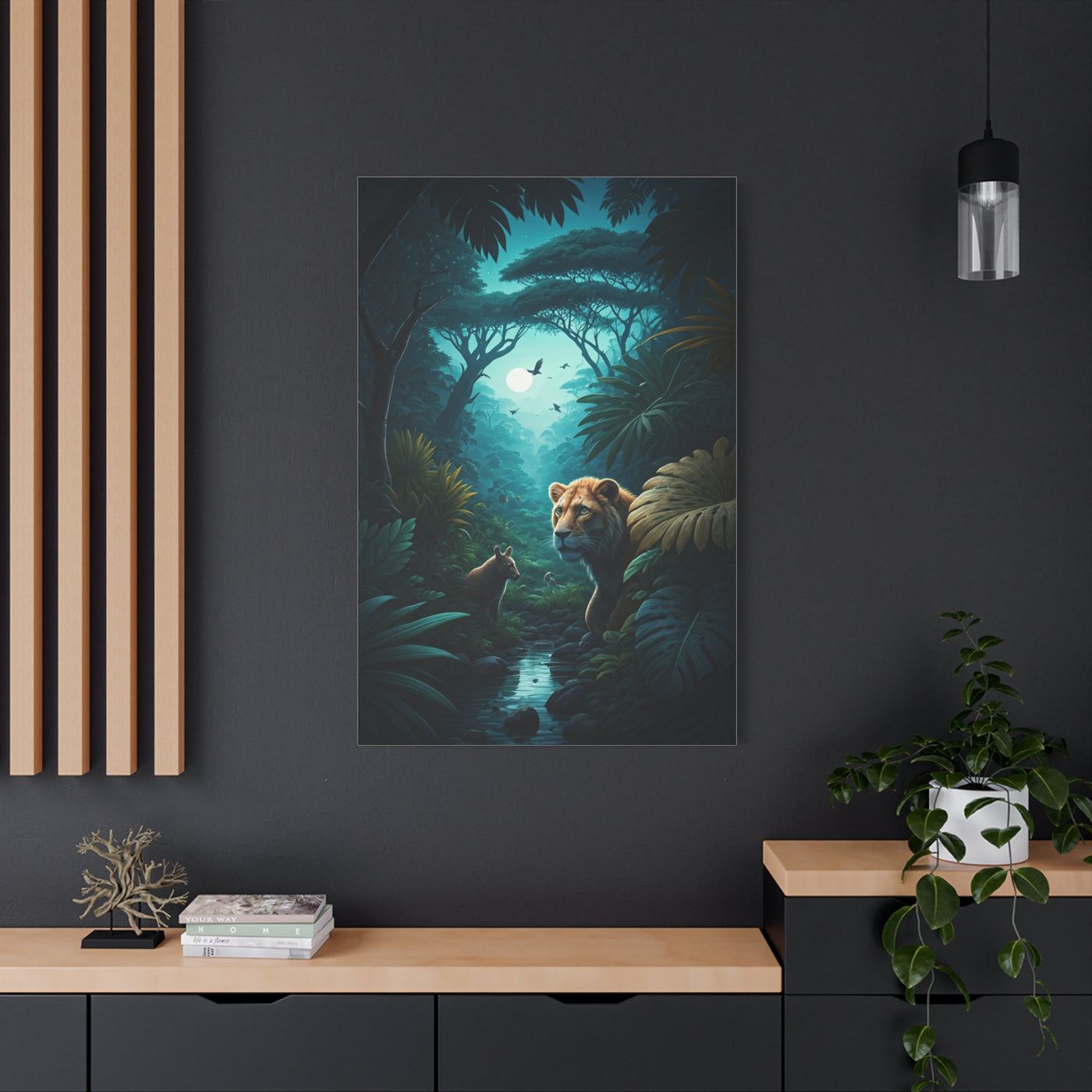 Moonlit Jungle Guardian Wall Art & Canvas Prints
