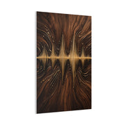 Golden Acoustic Wave Wood Composition Wall Art & Canvas Print