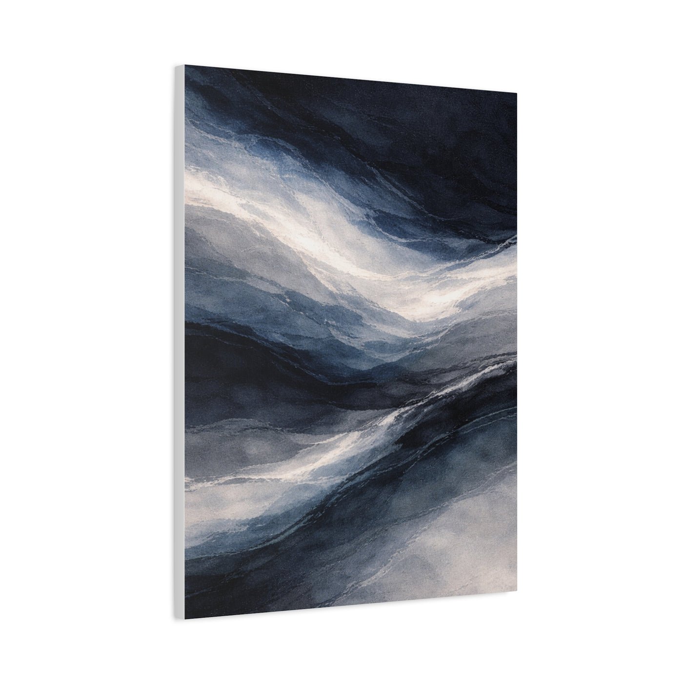 Navy Mist Horizon Abstraction Wall Art & Canvas Print